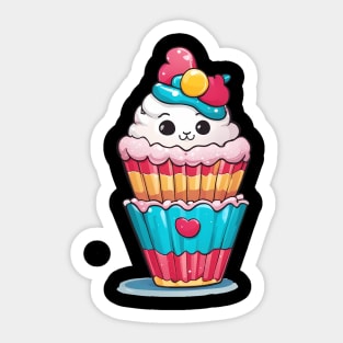 Rainbow Cupcake Sticker